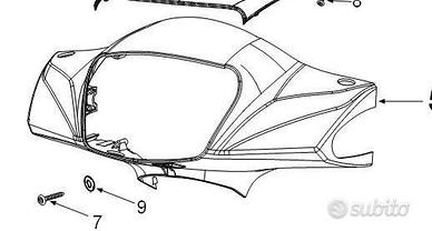 Copri manubrio frontale Peugeot Tweet 125 nero