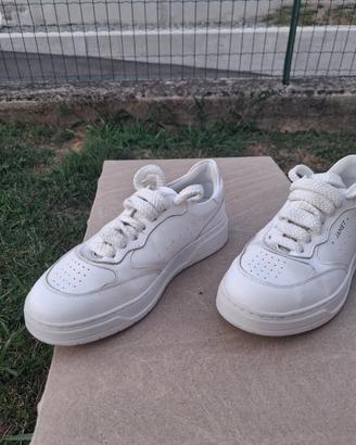 sneakers in pelle janet e janet - total white