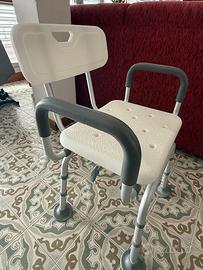 Sedia da doccia girevole,  con schienale e braccio