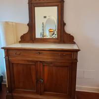 Mobile in noce con specchiera/credenza