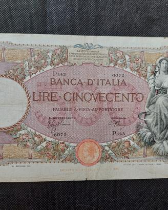 banconota 500 lire Mietitrice