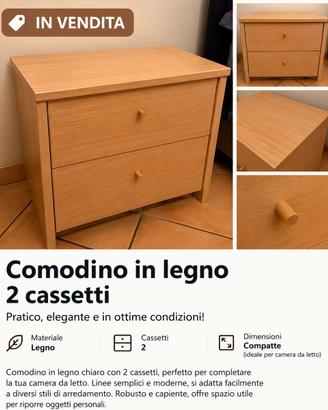 Comodino in legno
