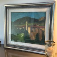 Quadro di F. Tozzi olio su tela”ponte di legno”