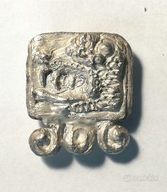 Glifo Maya oroscopo Tzolkin in argento DRAGO