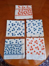 asciugamani in puro cotone  fiori  nido d'ape 