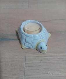 Portacandela tartaruga in terracotta 