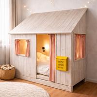 Letto a casetta in legno per bambini