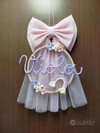 Fiocco nascita tulle 70 cm