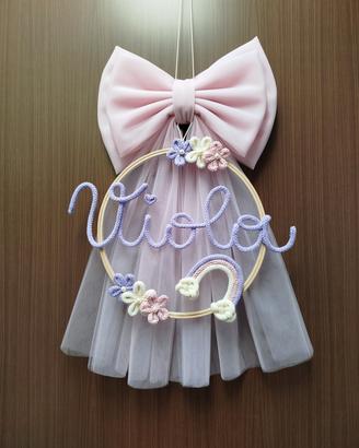 Fiocco nascita tulle 70 cm