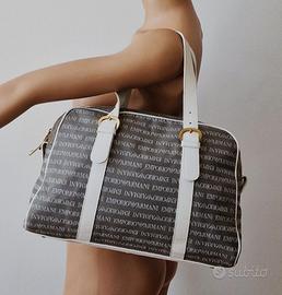 Originale EMPORIO ARMANI, borsa pelle e tessuto