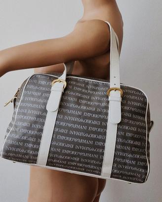 Originale EMPORIO ARMANI, borsa pelle e tessuto