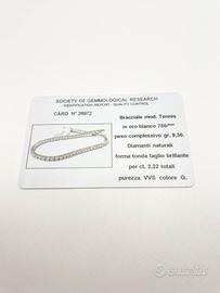 BRACCIALE TENNIS ORO 18 KT BRILLANTI CT 2.22