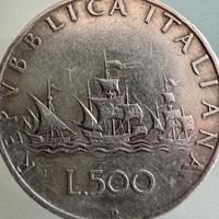 Moneta  500 Lire Caravelle in argento
