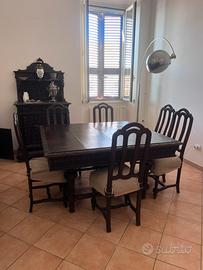 Tavolo e 6 sedie+ 2 credenzoni dei primi 900