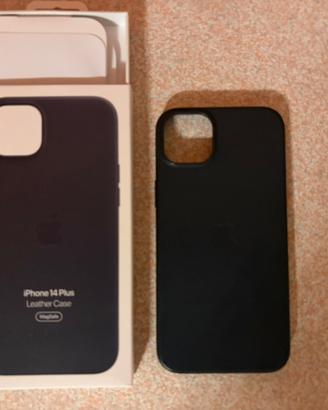 Custodia iphone 14 plus pelle nero mezzanotte