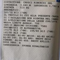 Carrello auto targato