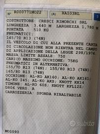 Carrello auto targato