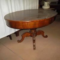 -TAVOLO OVALE LOMBARDO DELLA META' 800 IN NOCE
