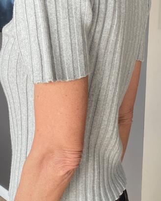 Marchio c belt golfino lana grigio maniche corte