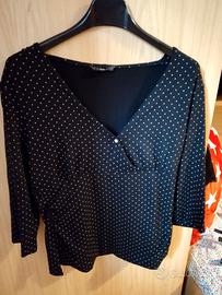 maglia a pois bianco e nero di H&M