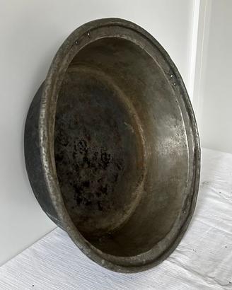 Bacinella antica in rame stagnato Ø 45 cm