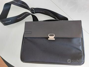 Piquadro Borsa di Pelle da PC - Nera