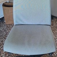 Sedia ufficio reclinabile grigio con  2 coprisedia
