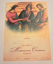 Pergamene attestato ricordo matrimonio lotto 