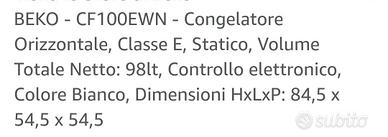 Freezer pozzetto Beko