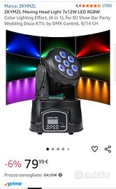Testa mobile luce led dj