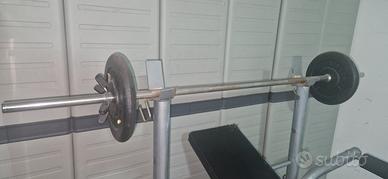 Bilanciere con dischi 34 kg + chiusure clip