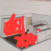 letti a castello colore arancione e bianco