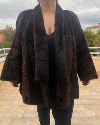 Pelliccia in visone con inserti