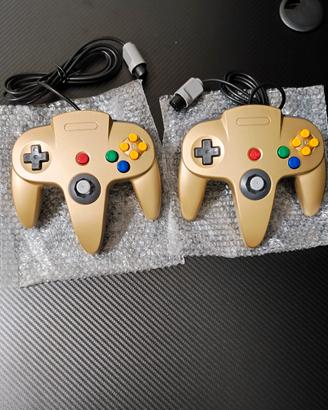 Nintendo 64 due controller edizione Gold nuovi n64