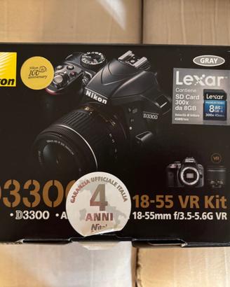 Nikon D3300 AF-P 18-55 VR kit + obiettivo 18-200