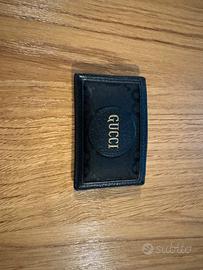 Portacarte Gucci originale in pelle e canvas