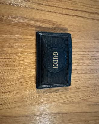 Portacarte Gucci originale in pelle e canvas