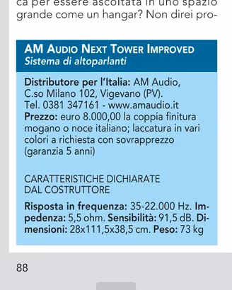 Diffusore AM AUDIO Next Tower Improved