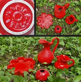 set vasi design anni 70 rossi,si spedizione 