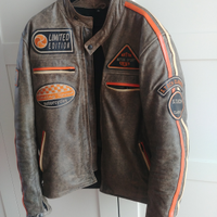 Giacca da moto in pelle stile vintage