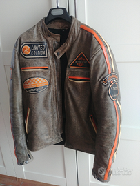 Giacca da moto in pelle stile vintage