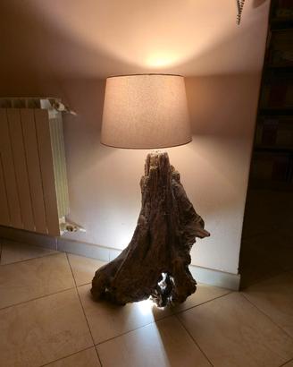 Lampada artigianale in radice naturale, pezzo unic