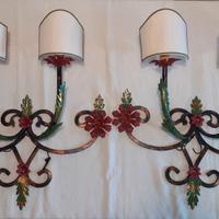 2 applique ferro battuto 2 bracci