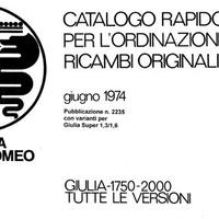 Per Alfa Romeo d'epoca Catalogo Ricambi vedi