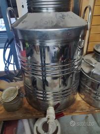  n 2 contenitore olio  d'oliva in acciaio 