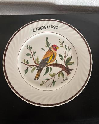 Piatti decorativi cardellino 1978 Dipinto a mano