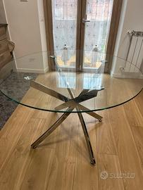 Tavolo tondo in vetro 110 cm