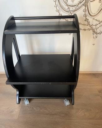 Carrello con ruote in legno di rovere