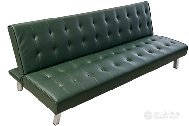 Divano letto 3 posti verde – trasformabile