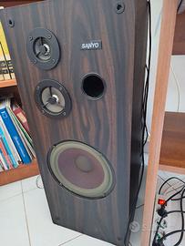 coppia casse acustiche sanyo 3vie vintage anni 80